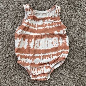 Brown & White Summer Bodysuit